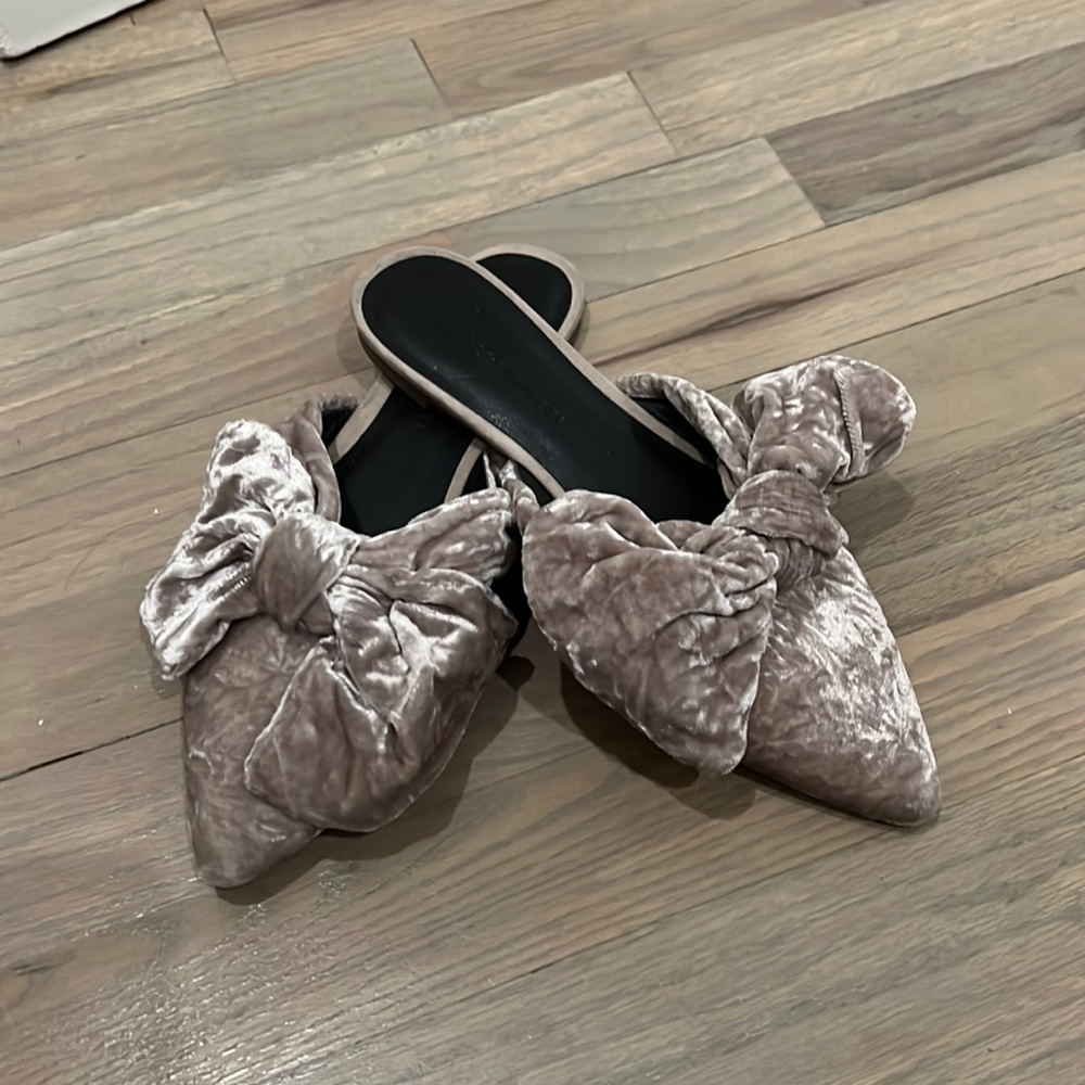 Rebecca Minkoff velvet bow slides